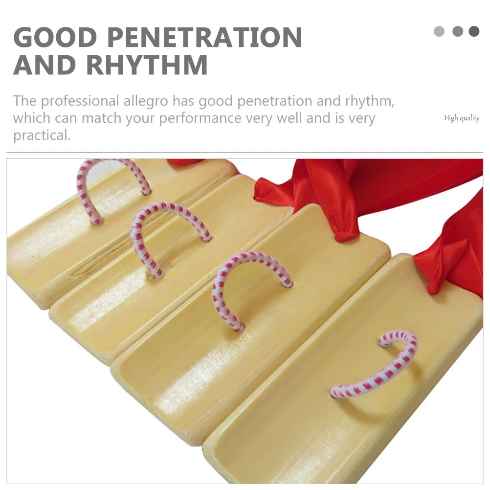 

4Pcs Handmade Bamboo Allegro Clappers Traditional Chinese Kuaiban Durable Percussion Instruments for Festival Stage Use