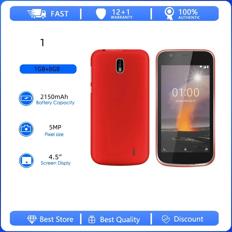 Unlocked Refurbished Original 1 4G Dual SIM 5MP 4.5 inches Mobile Phone Russian Arabic Hebrew language