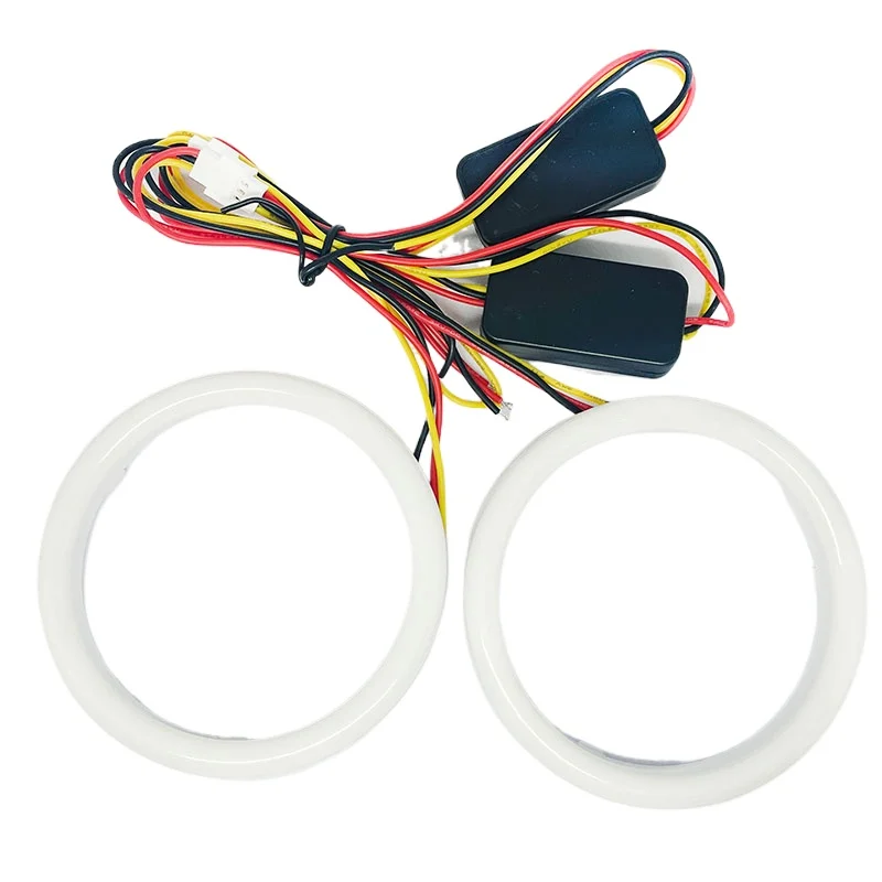 2PCS LED Angel Eyes 60mm 70mm 80mm 90mm 95mm 100mm 110mm 120mm Halo Rings LED DRL Fog Light White Yellow Turn Signal Light