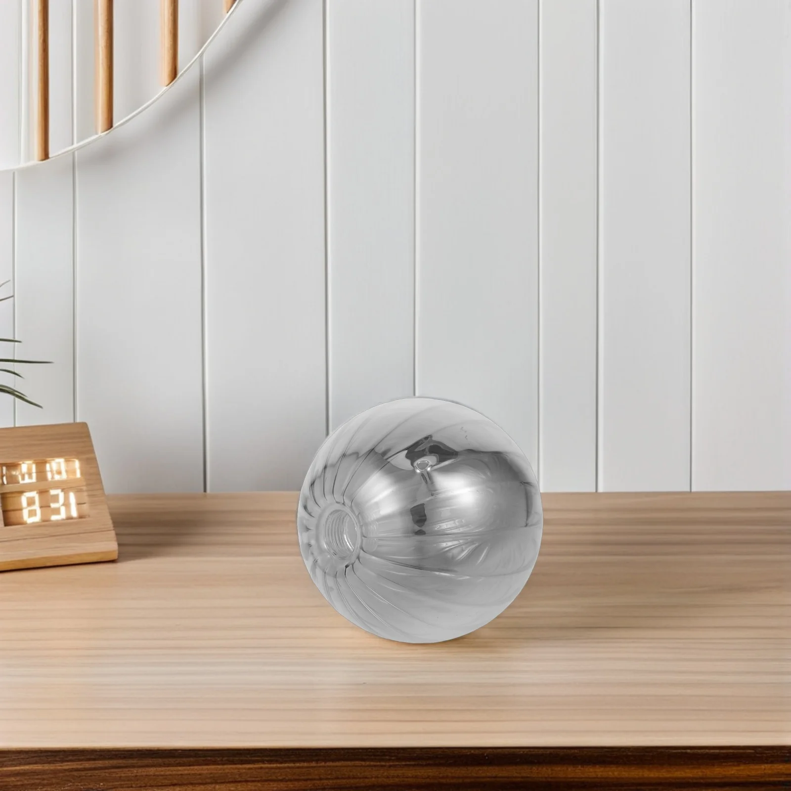 

Glass Globe Lamp Shade Ribbed Round Glass Replacement for Table Lamps Pendant Lights Modern Decorative Lampshade