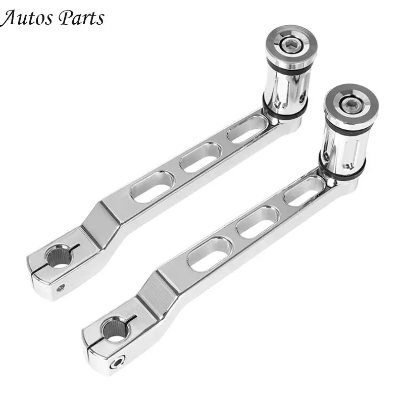 57BA Motorcycle Lever Arm Pair, Machined Metal Replacement Assembly with Rubber Grip Peg Detail for Garage Service Work