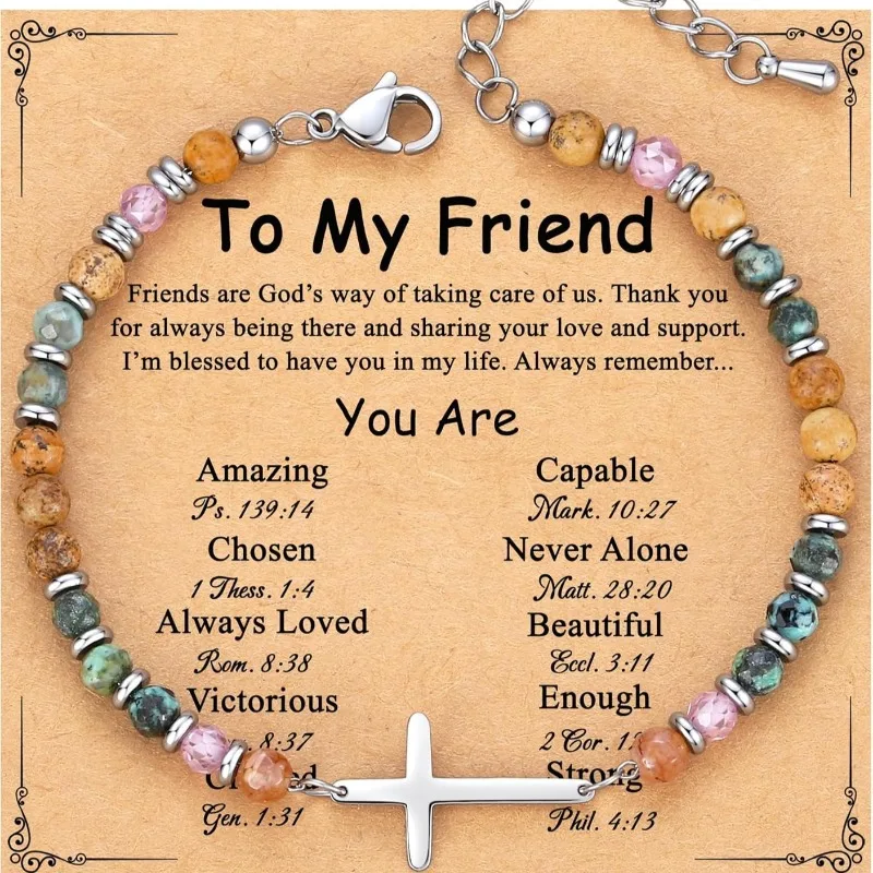 سوار متقاطع للنساء هدايا عيد الميلاد المسيحية تأكيد هدايا عيد الفصح المعمودية للأصدقاء ابنة أمي شقيقة في كريس