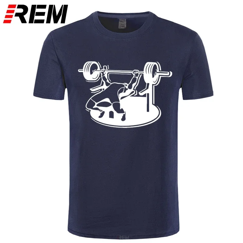 New Brand Mens T-Shirts Summer 100% cotton Short Sleeve T Shirts Bodybuilding Bench Press Barbell T shirt Plus Size