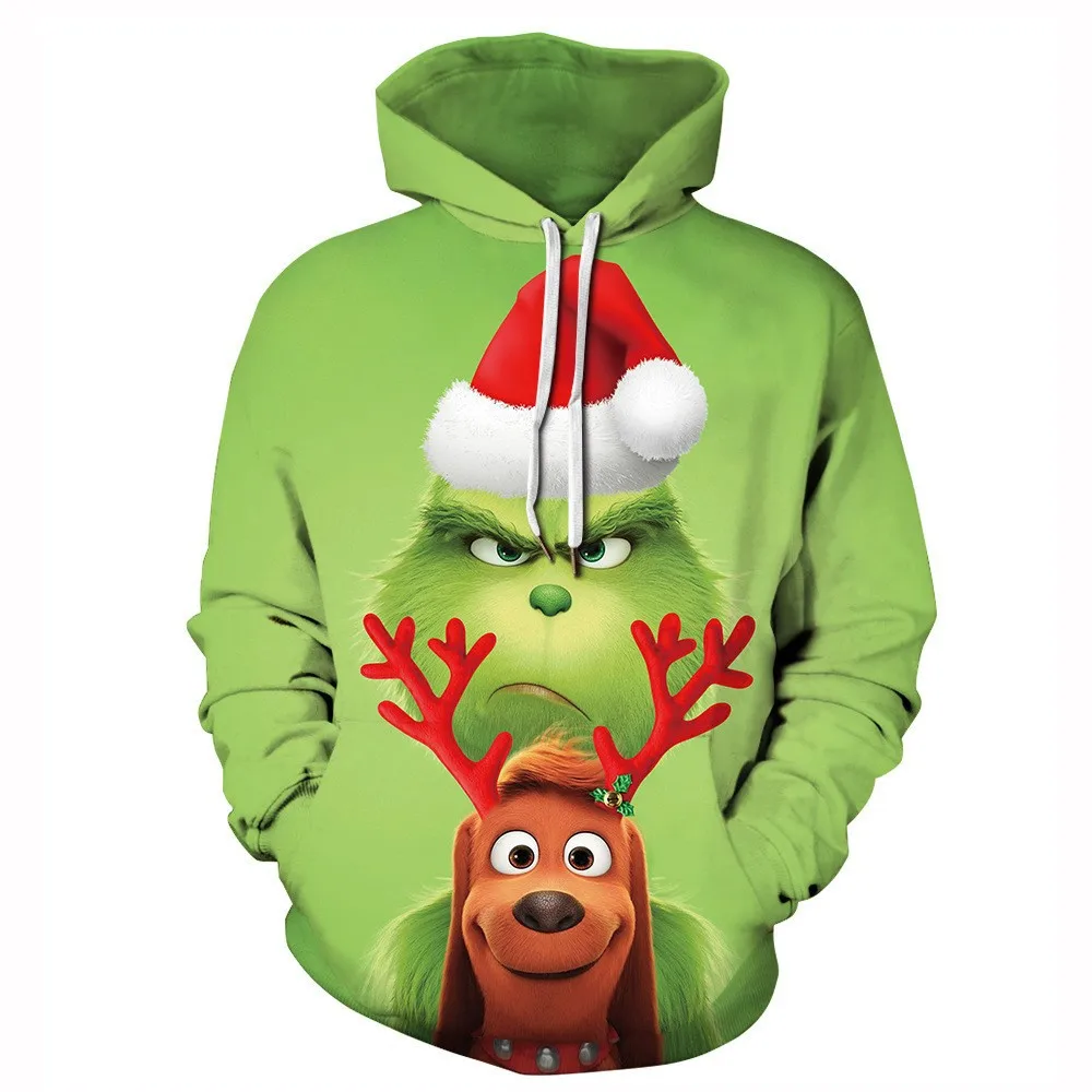 Christmas 3D Print Sweatshirt Hoodies for Men Women Santa Claus Clothing Christmas Tree Hoodie Pullover for Kids Plus Size S-6XL