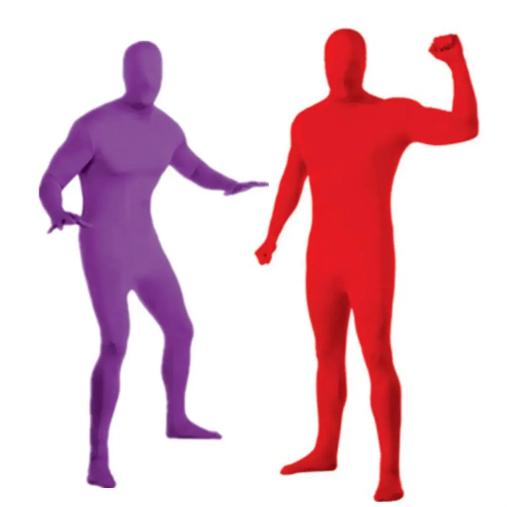 غير مرئية عباءة طفل الكبار Zentai بذلة ازياء الزي كامل الجسم البدلة دنة دعوى متعدد الألوان الجلد ضيق ارتداءها