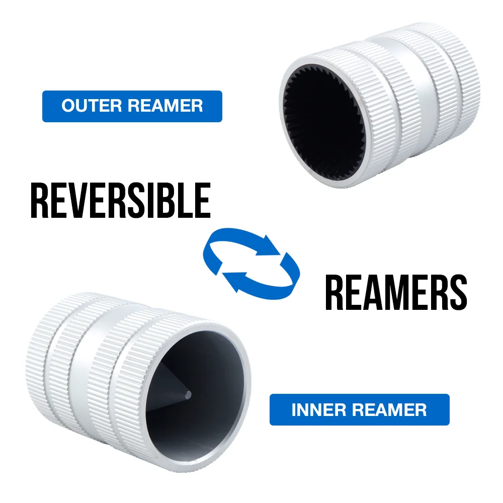 مثقب الأنابيب، أداة إزالة النتوءات، مقص أنابيب داخلي وخارجي بقياس 1/4 بوصة إلى 1-3/8 بوصة، سبيكة ألومنيوم، أداة سباكة احترافية لأنابيب النحاس وأنابيب PVC