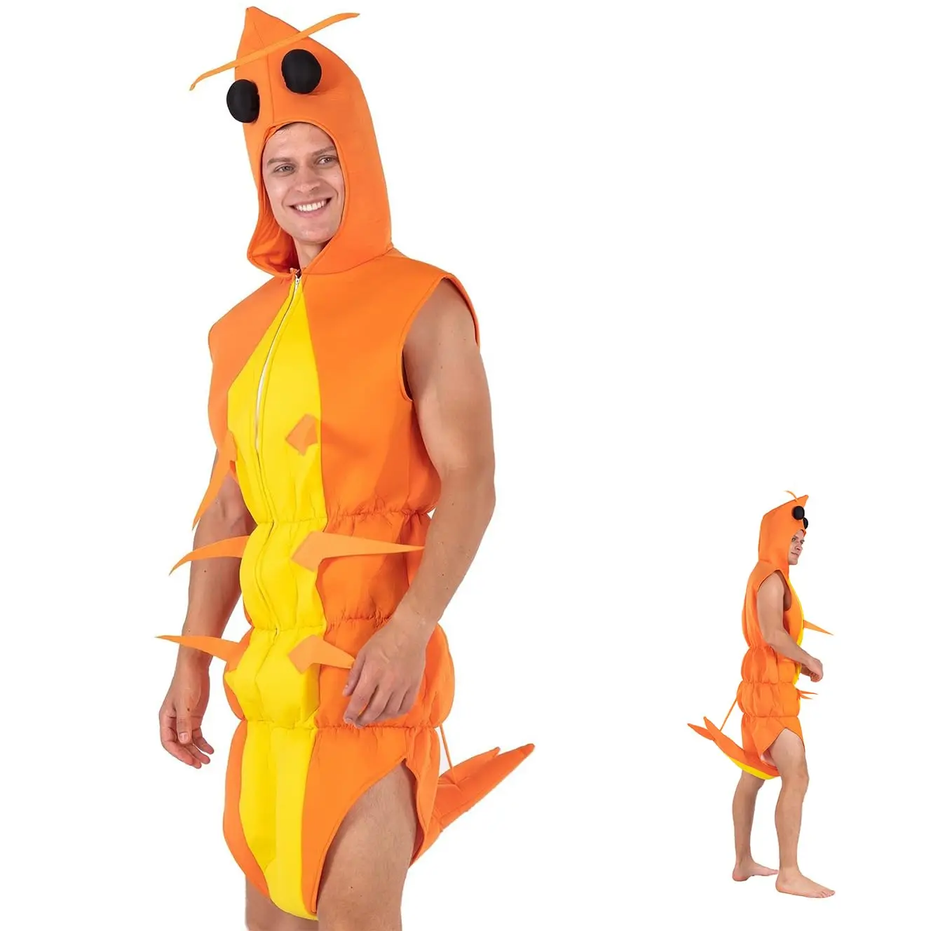 

Shrimp Costume Adult Crawfish Lobster Crustacean Suit Sea Creature Fish Costume Ocean Animal Halloween Cosplay Outfit