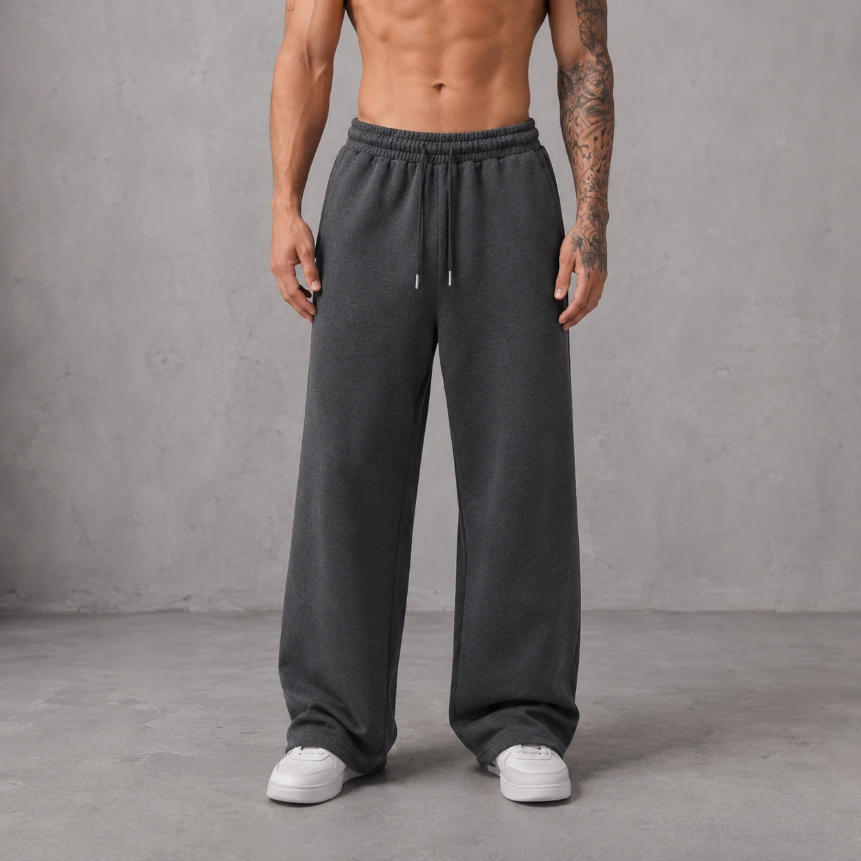 Men's Summer Streetwear Sweatpants 6 Colors Wide Leg Sports Pants Comfortable Drawstring Elastic Waist Casual Jogging Trousers