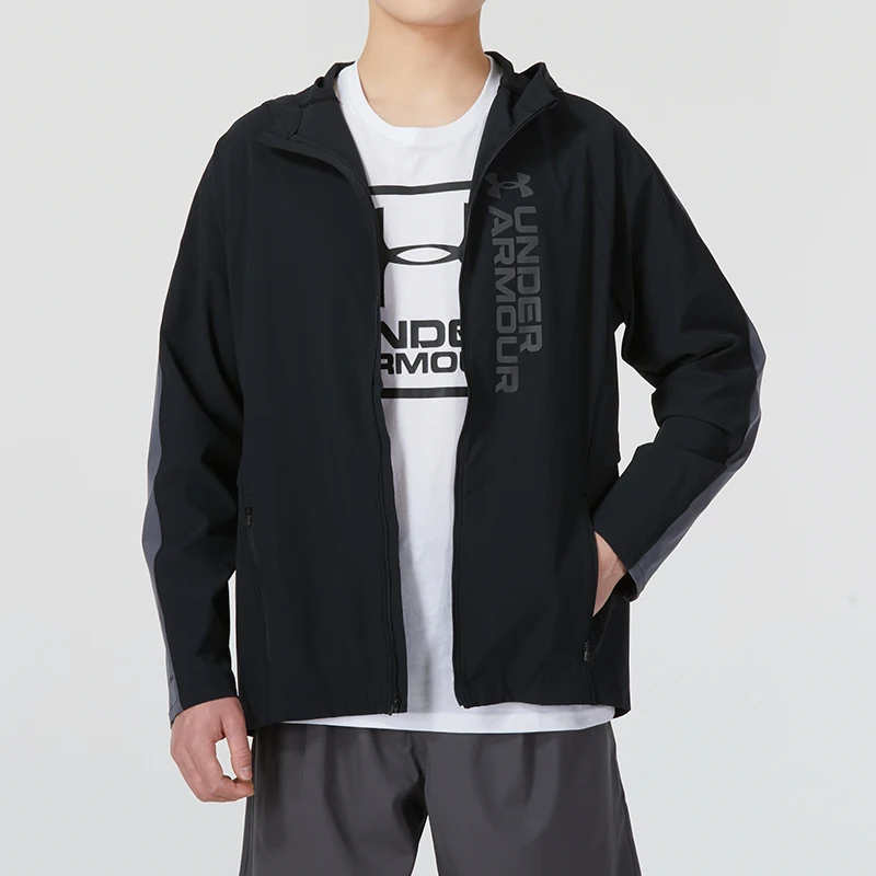 سترة رجالية من Under Armour (Underarmour) للتمرين الصباحي والجري والتدريب ملابس رياضية مقاومة للرياح سترة رياضية كاجوال للرجال بقلنسوة 1377486-002 #6