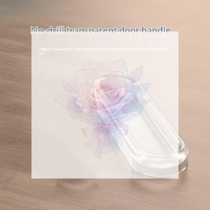 4Pcs Clear Soft PU Sliding Door Pull Handles Bump Free for Cabinet Drawer Wardrobe Kids Bedroom Home Decor Supplies