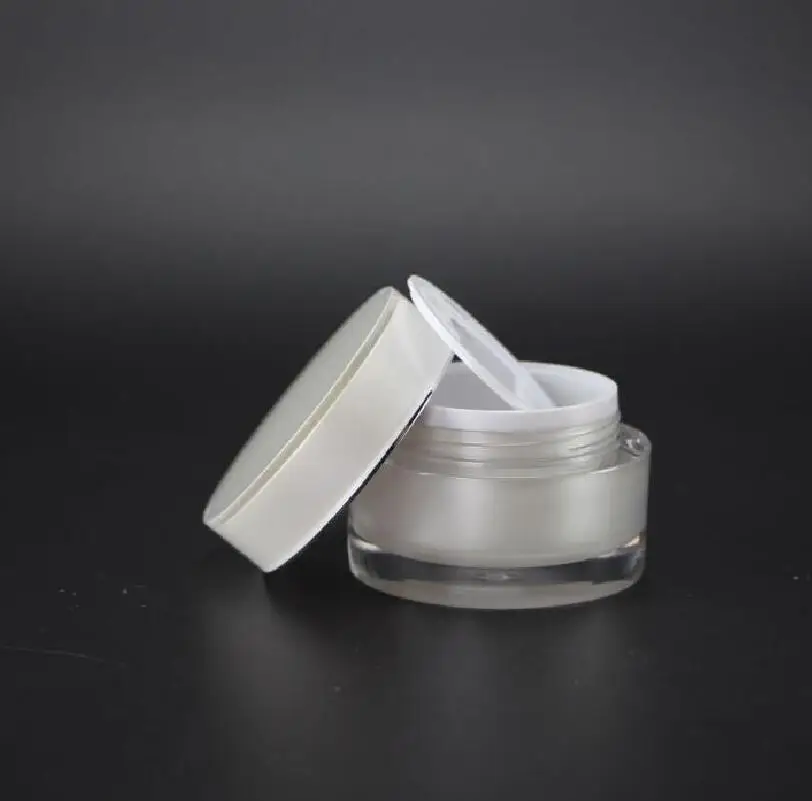 15g pearl white acrylic jar straight round cream jar pot tin eye cream/day age reversing gel/essence/moisturizer plastic packing