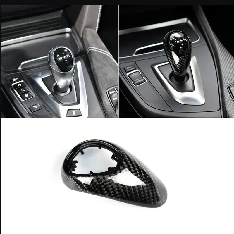 

Car Shift Knob Head Cover Trim for BMW M2 F87 M3 F80 M4 F82 F83 M5 F10 Woven Carbon Fiber