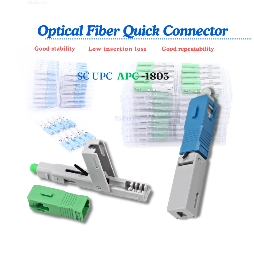 50/100PCS SC APC/UPC-1803 Optical Quick Connector SC FTTH Fiber Optic Fast Connector SC Fiber Assembly Connector factory outlet