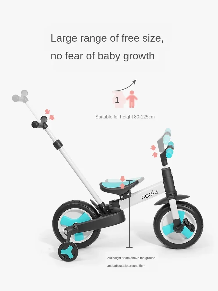 Bicicleta de equilibrio multiusos de un coche para niños, bicicleta dos en uno, Deformación de una tecla, scooter libre de pedal para bebé es seguro y