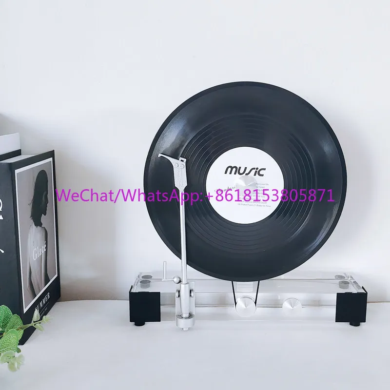 Simple crystal vertical vinyl record player ornament home living room bedroom TV