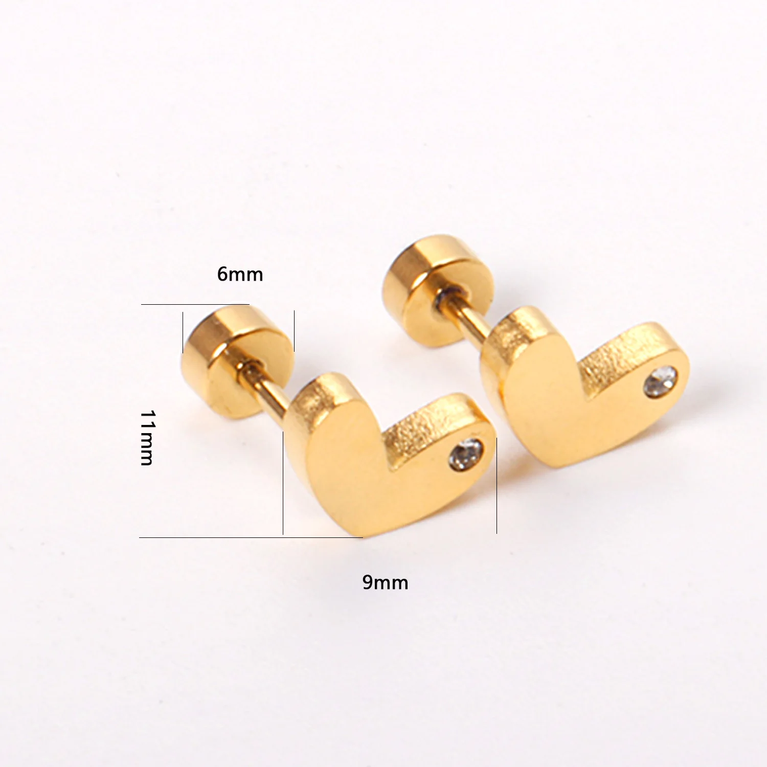 Tiny Stainless Steel Stud Earrings For Women Girls Love Heart Cross Hypoallergenic No Fade Piercing Stud Earrings For Party 2024