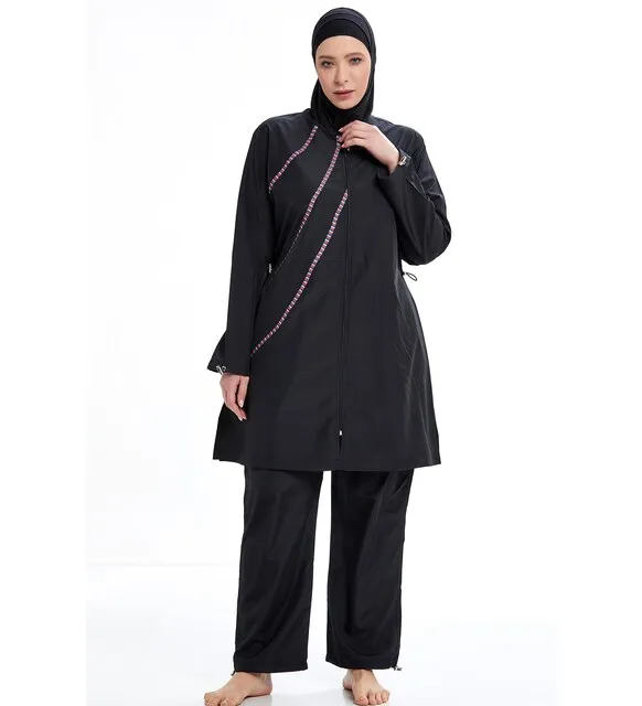 

Adasea black outsize full closed hijab swimsuit