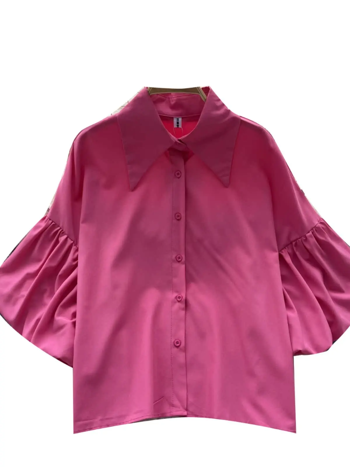 قميص أنيق بأكمام فقاعية للنساء، تصميم فضفاض يُنحف الجسم، إحساس خفيف وفائق الأناقة، قمة الأناقة على الطراز الكوري للعمل