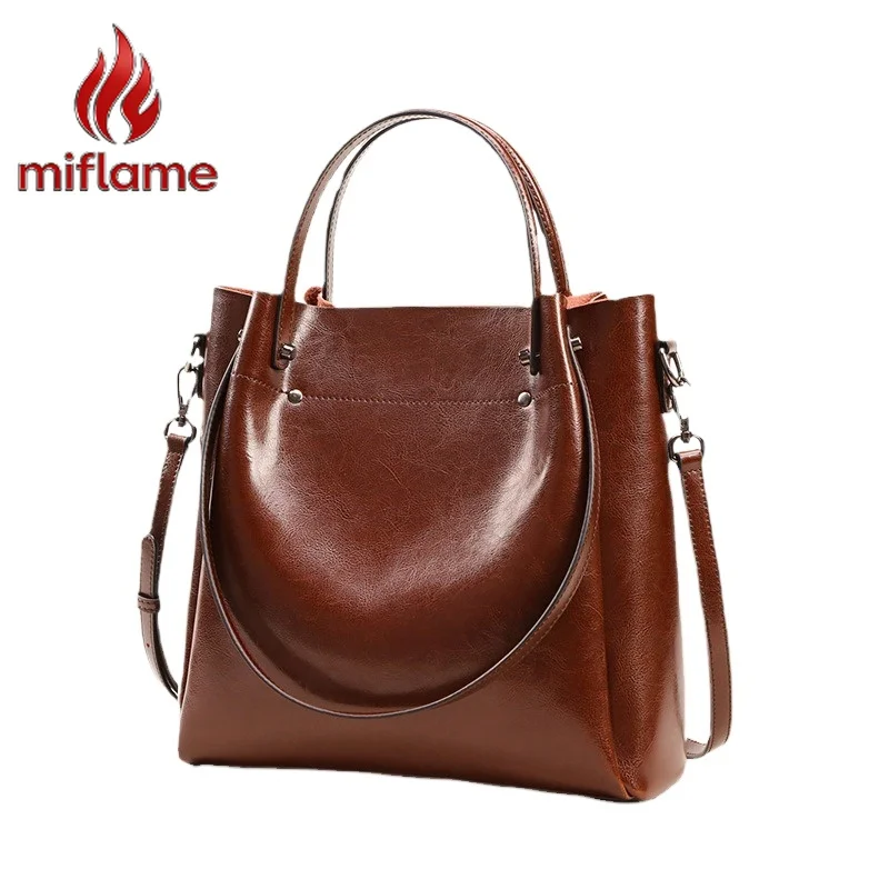 

Women's Tote Bag Genuine Leather Oversized Handbag Large Capacity Shoulder Crossbody Work Fashion