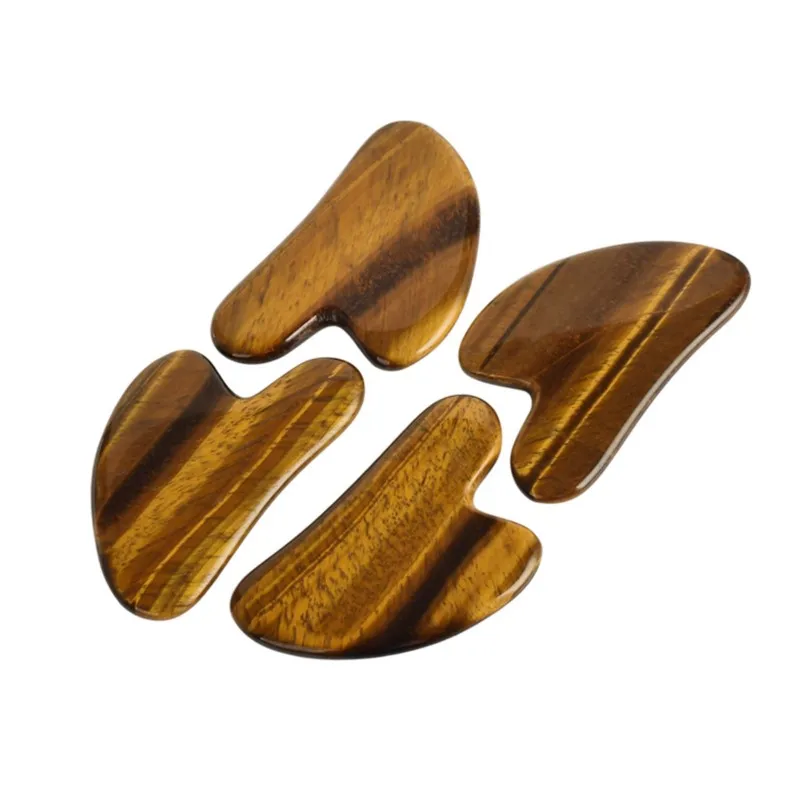 ธรรมชาติ Tiger Eye Guasha นวดสวยเครื่องมือขูดหน้าคอ Face Scraper นวดต่อต้านริ้วรอยผ่อนคลายเครื่องมือสปาหิน