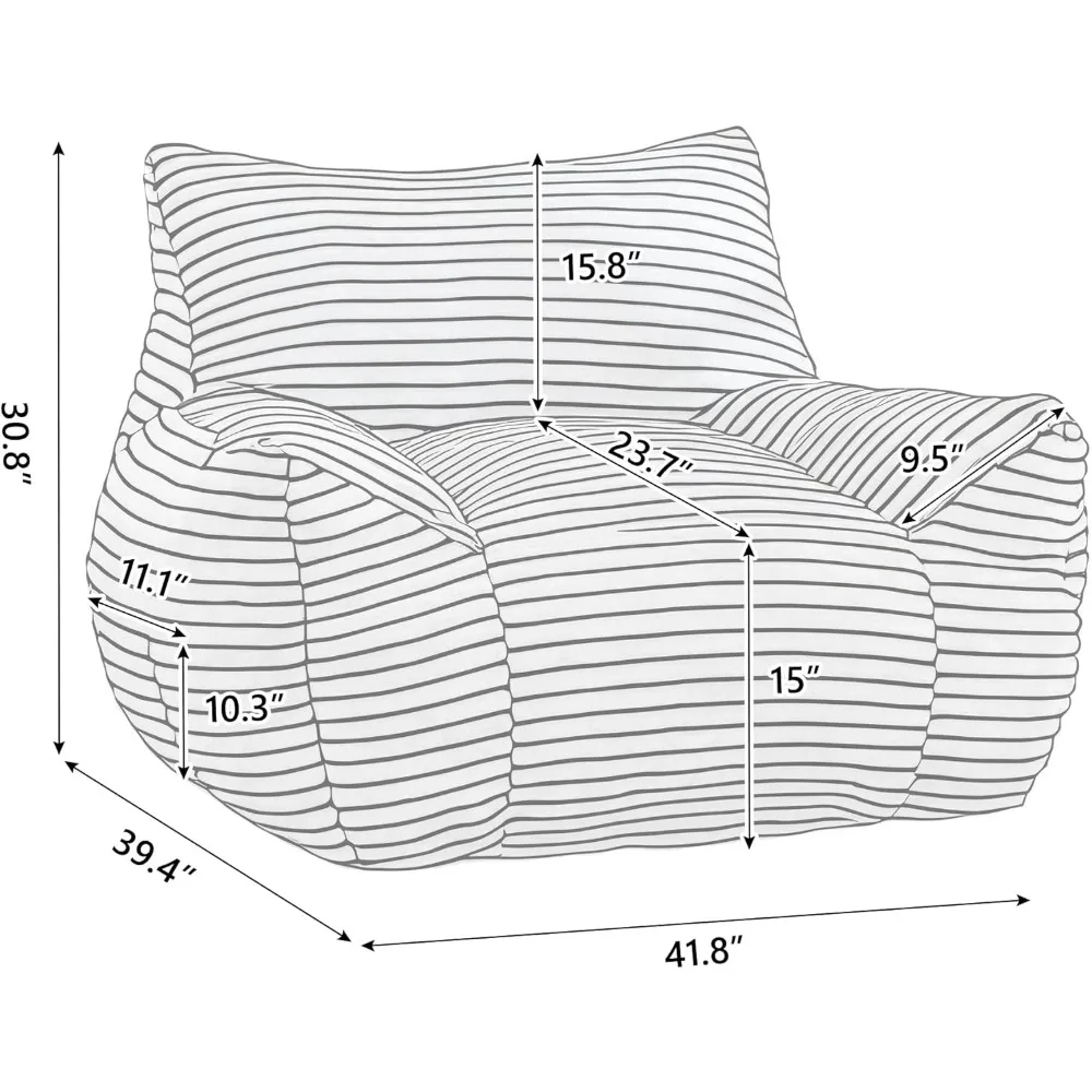 كراسي كراسي بين باج كبيرة لغرفة المعيشة - أكياس القماش المملوءة بالقطيفة مع الراحة #2