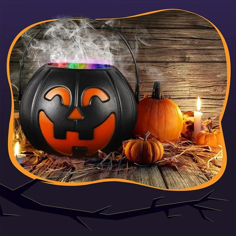 Jue Fish Halloween Witch Canister Atomizer Light Flame Color Change Holiday Atmosphere Scene Layout DIY