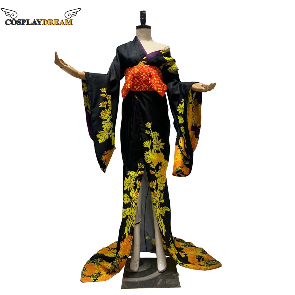 

final fantasy 7 remake madam m cosplay costume FF7 remake madam m print kimono cosplay dress halloween dress custom made