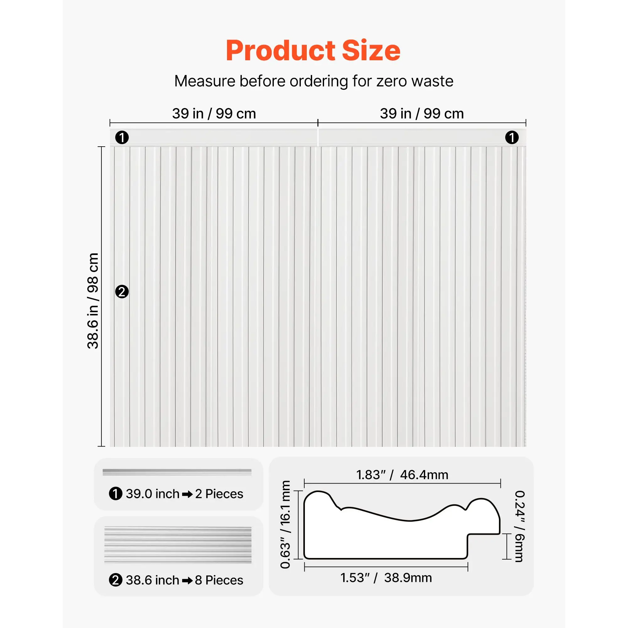 Wall Molding Kit, Wainscoting Panels, Lightweight Paintable Polystyrene, Easy to Install, Wide & Narrow Accent Trim for Interior
