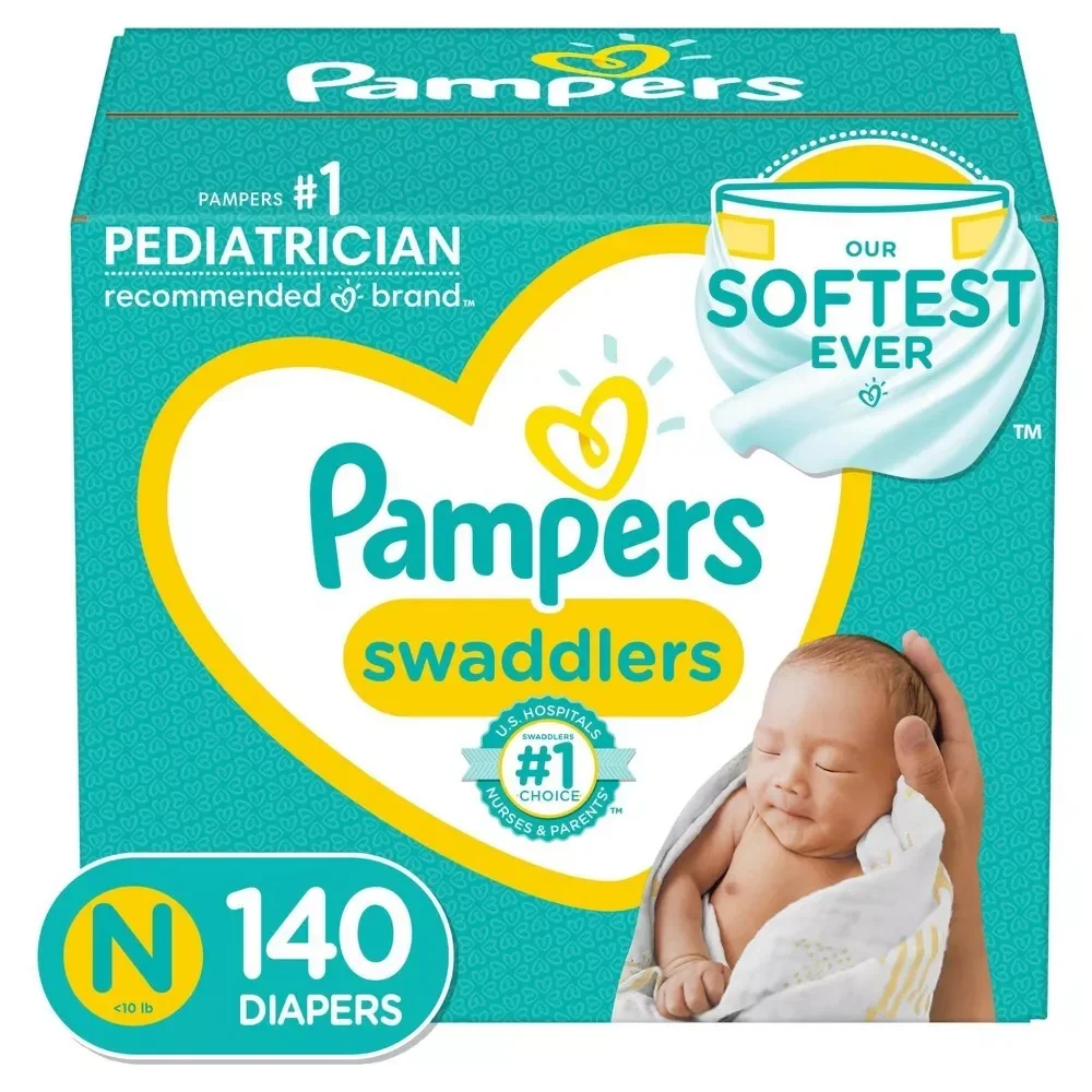 US- Pampers Swaddlers Diapers Enormous Pack - Size 0 - 140ct