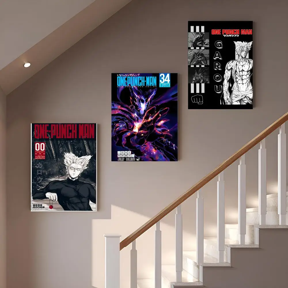 Anime O-One-Punch Man Garou Framed Wall Painting Modern Framed Canvas Wall Art Print Home Decoration Poster Living Room
