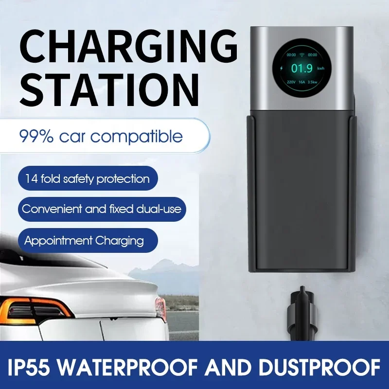 휴대용 EV 충전기 22kw 태양열 EV 모바일 충전기 22kw 32a Wallbox AC App 제어 EV 전기 자동차 용 고속 휴대용 충전기