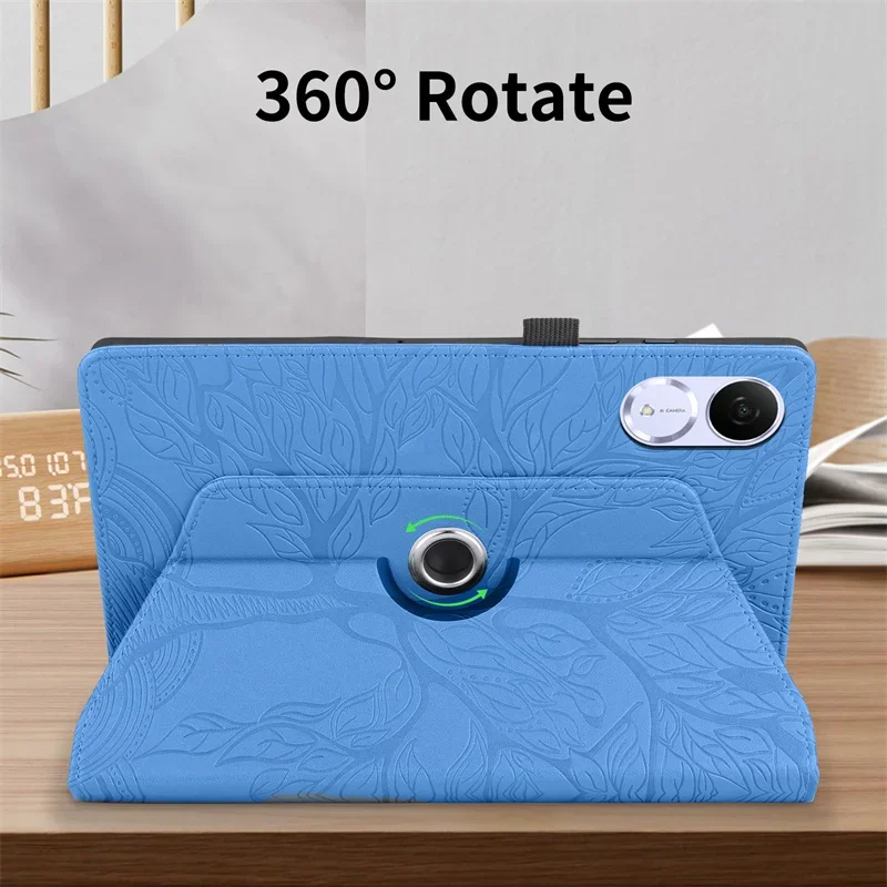حافظة جلدية PU مقاومة للصدمات تدور 360 درجة لهاتف Honor Pad 9 V9 X9a X8a X9 11.5 بوصة مع غطاء حامل بمسند