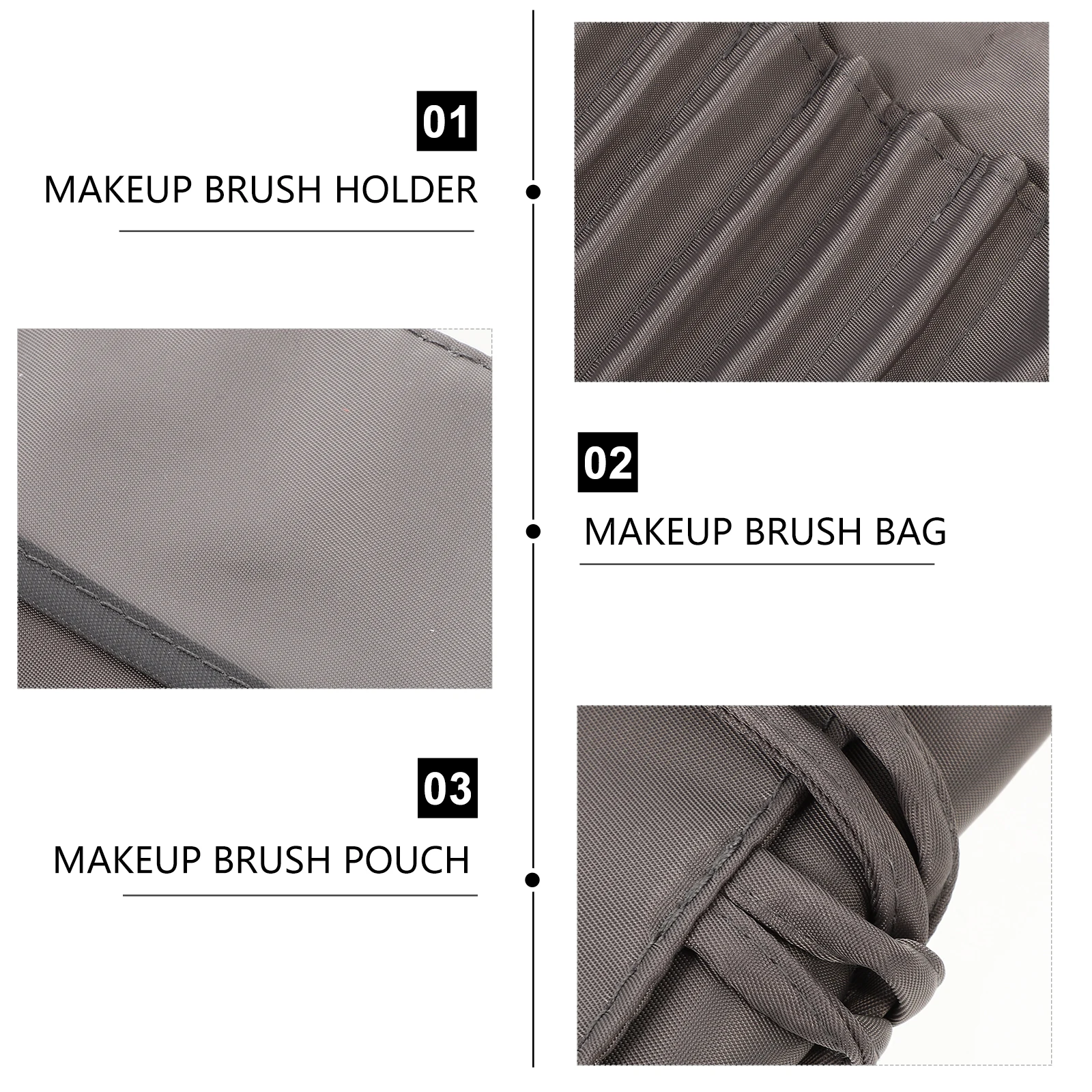 

Lightweight Waterproof Makeup Brush Holder Bag Travel Size Foldable Organizer Pouch Nylon Case Dust Protection for Beauty