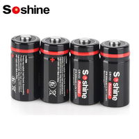 Soshine 3.2V LiFePO4 Rechargeable Battery with Protected 3.2V 600mAh Battery RCR123 16340 LiFePO4 Batteries 1000 Discharge Cycle