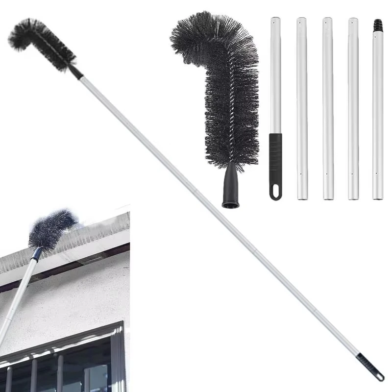 Roof Gutter Cleaner Extendable Duster Gutter Cleaning Brush Telescopic Debris Leaves Branches Remover Roof Dusting Brush