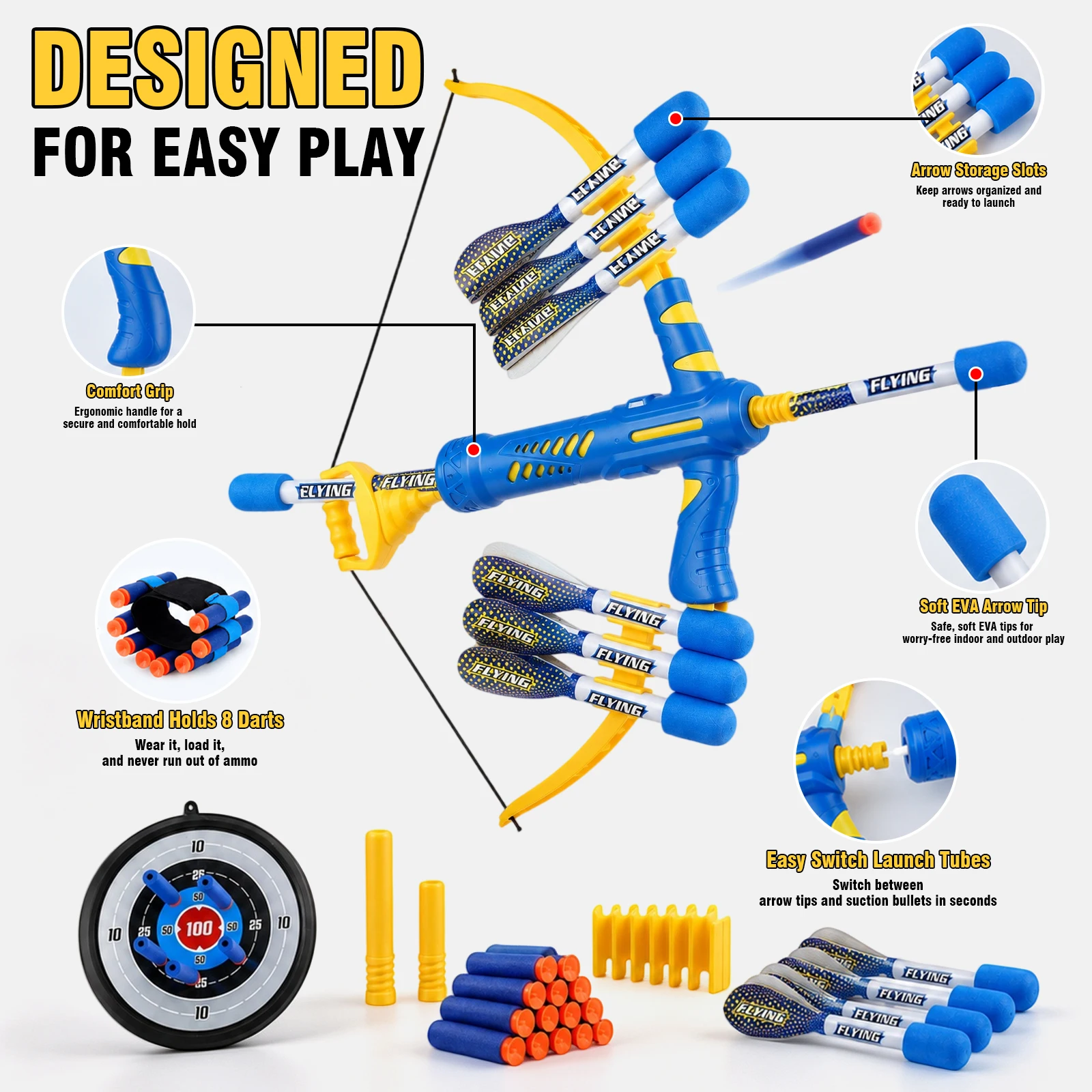Archery Set Kids Foam - MQUDUO Kids Bow and Arrow Toy