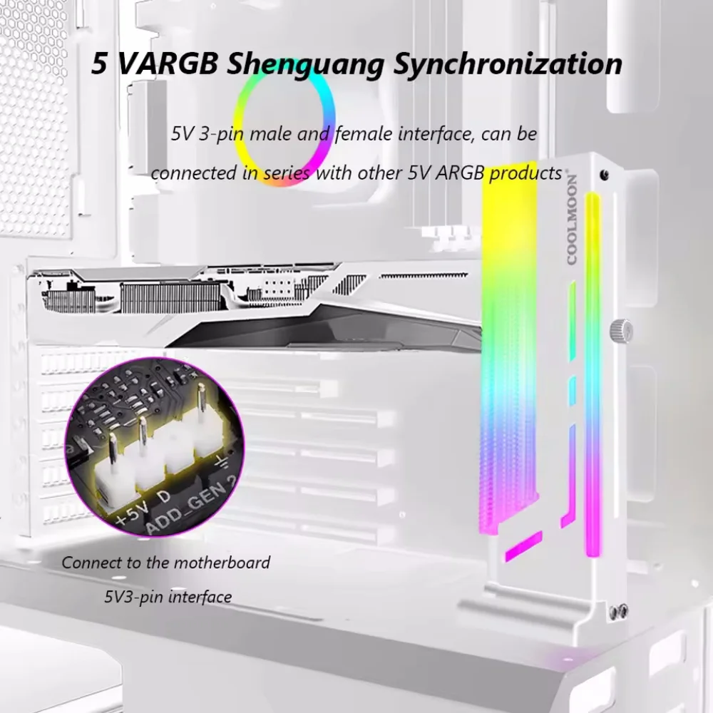 GPU Graphics Video Support Backet Adjustable Stand Aluminum Alloy For Computer Case Video Card Holder RGB ARGB Aura Sync 5V 3PIN