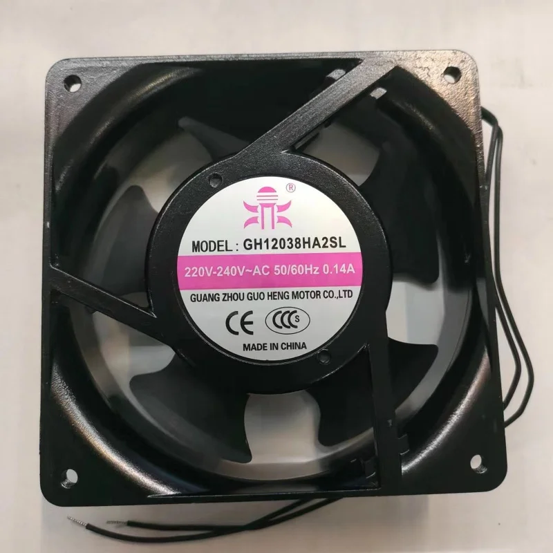 

M New GH12038HA2SL AC 220V 0.14A 2 wire Cooling fan#QW