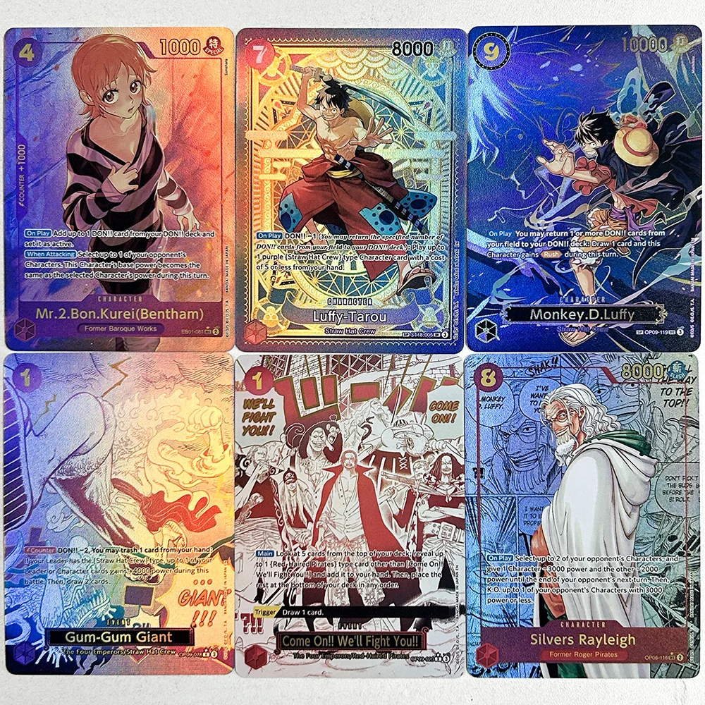 Tarjetas Coleccionables DIY OPCG Hechas a Mano, Monkey D. Luffy, Sabo, Portgas D. Ace, Tarjetas de Anime de Alta Calidad, Regalo, Juguete