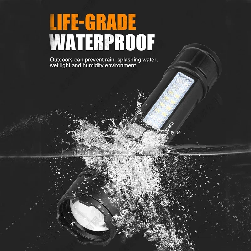 High Power LED Flashlight Rechargeable Torch Tactical Lantern Ultra Powerful Flashlight With USB Charging Outdoor