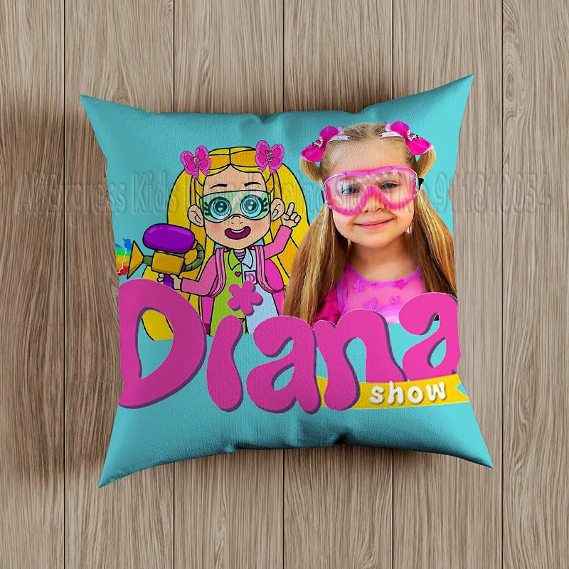 Kids Diana And Roma Show Soft Pillow Case Red Cloud Action Figures Square Pillow Covers Cushion Sofa Decor Cover Toys Gift