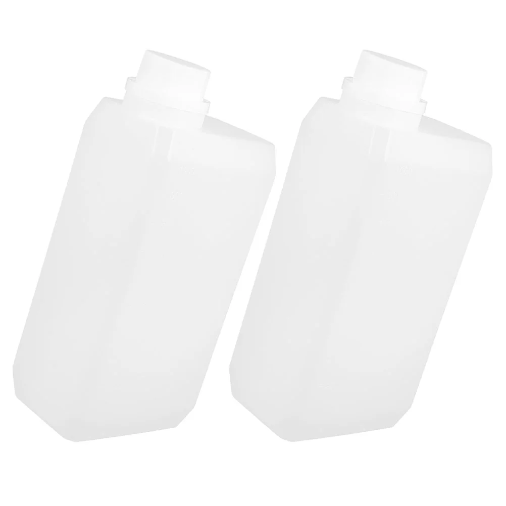 

2 Pcs Side Mouth Bottle Empty Bottles Plastic Jugs Liquids Hdpe Flat for