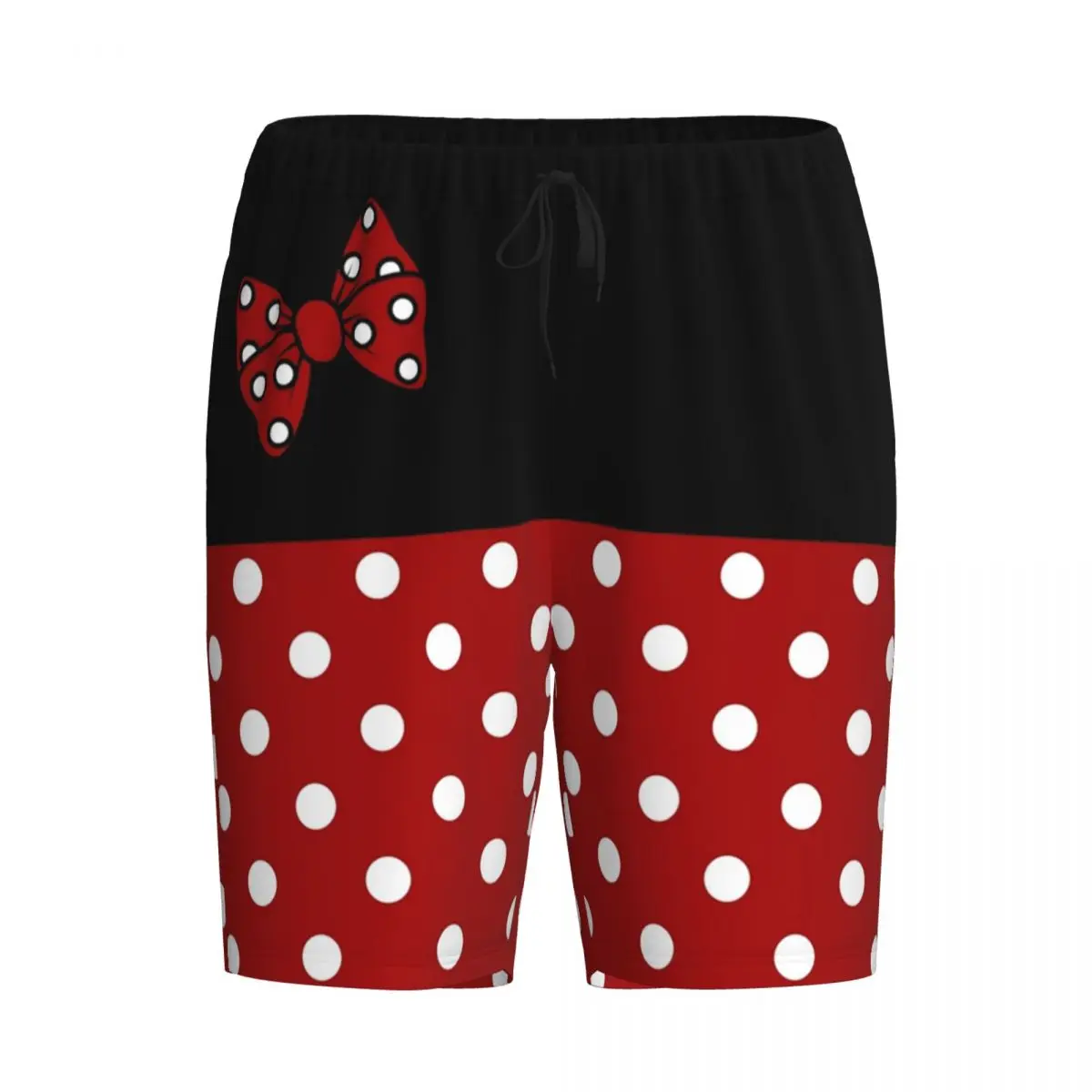 Mickey Mouse dos desenhos animados animação pijama Shorts dos homens, impressão personalizada, Polkadot Dot Bow Sleep Pjs, Sleepwear Bottoms com bolsos