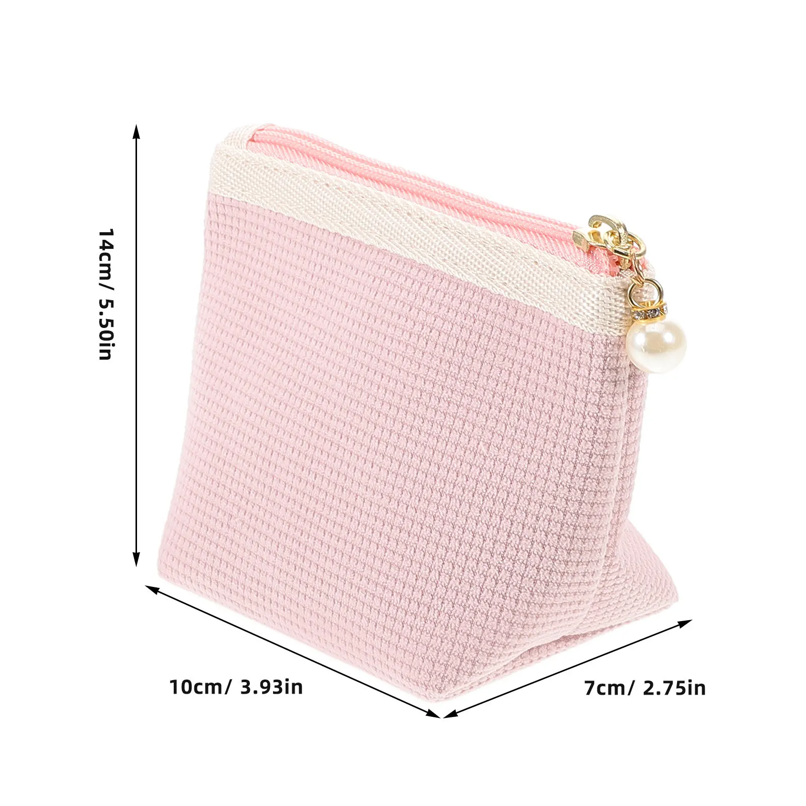 Mini Corduroy Portable Lipstick Organizer Bag Small Makeup Travel Pouch Pink Bag Key Pouch Change Purse