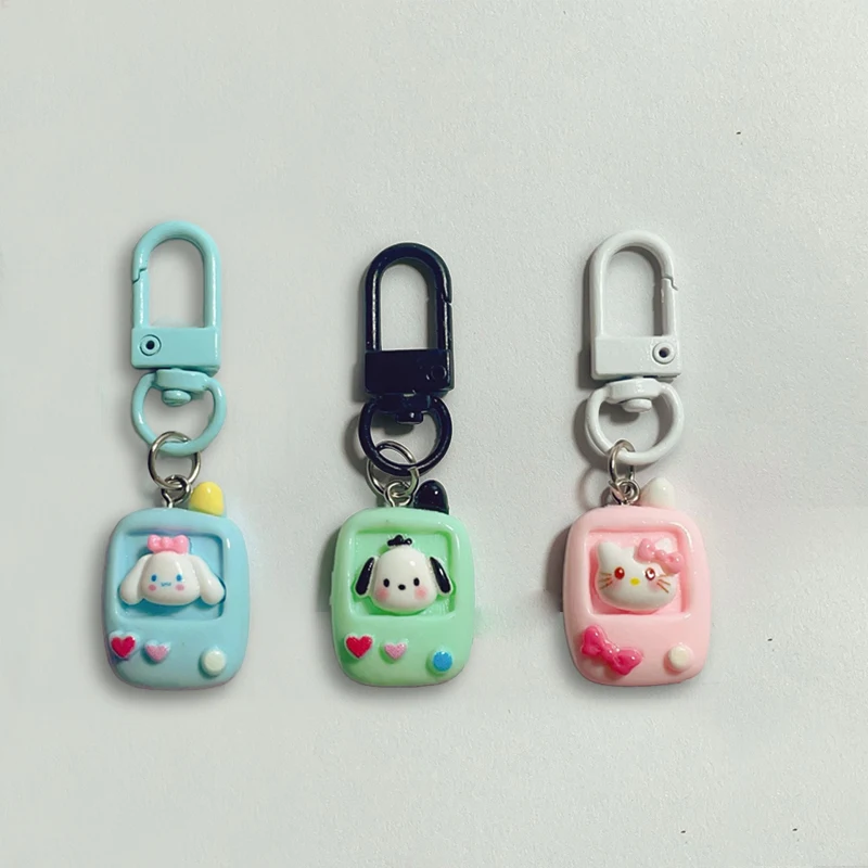 Porte-clés pendentif de voiture de dessin animé mignon pour femmes et filles, breloque de téléphone Kawaii, accessoires de décoration de sac à dos de mode, cadeaux