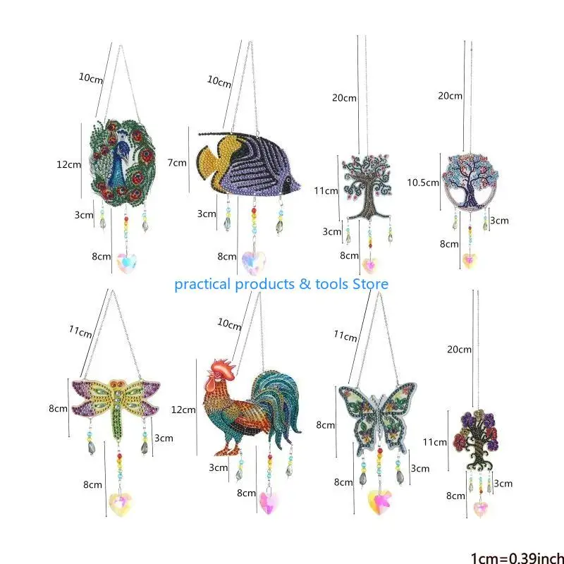 77JB Crystal for Butterfly Livragou Mit carillon vent suspendu pour décoration jardin jardin