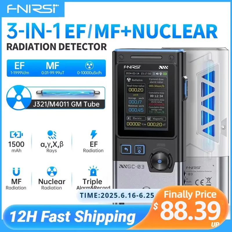 

FNIRSI GC-03 3-IN -1 NR+EF+MF Detection Tool, Environmental Monitoring, Pollution Monitoring