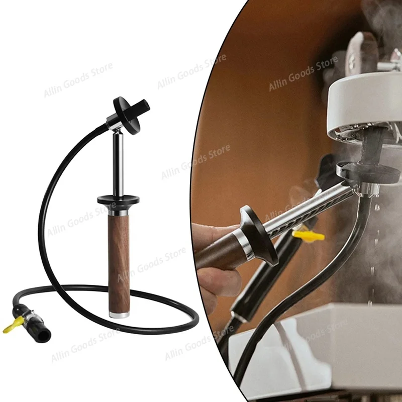 Coffee Machine Steam Cleaning Tool Solid Wood Handle High Pressure Steam Brush Washing Equipment for Cafe & Household Use