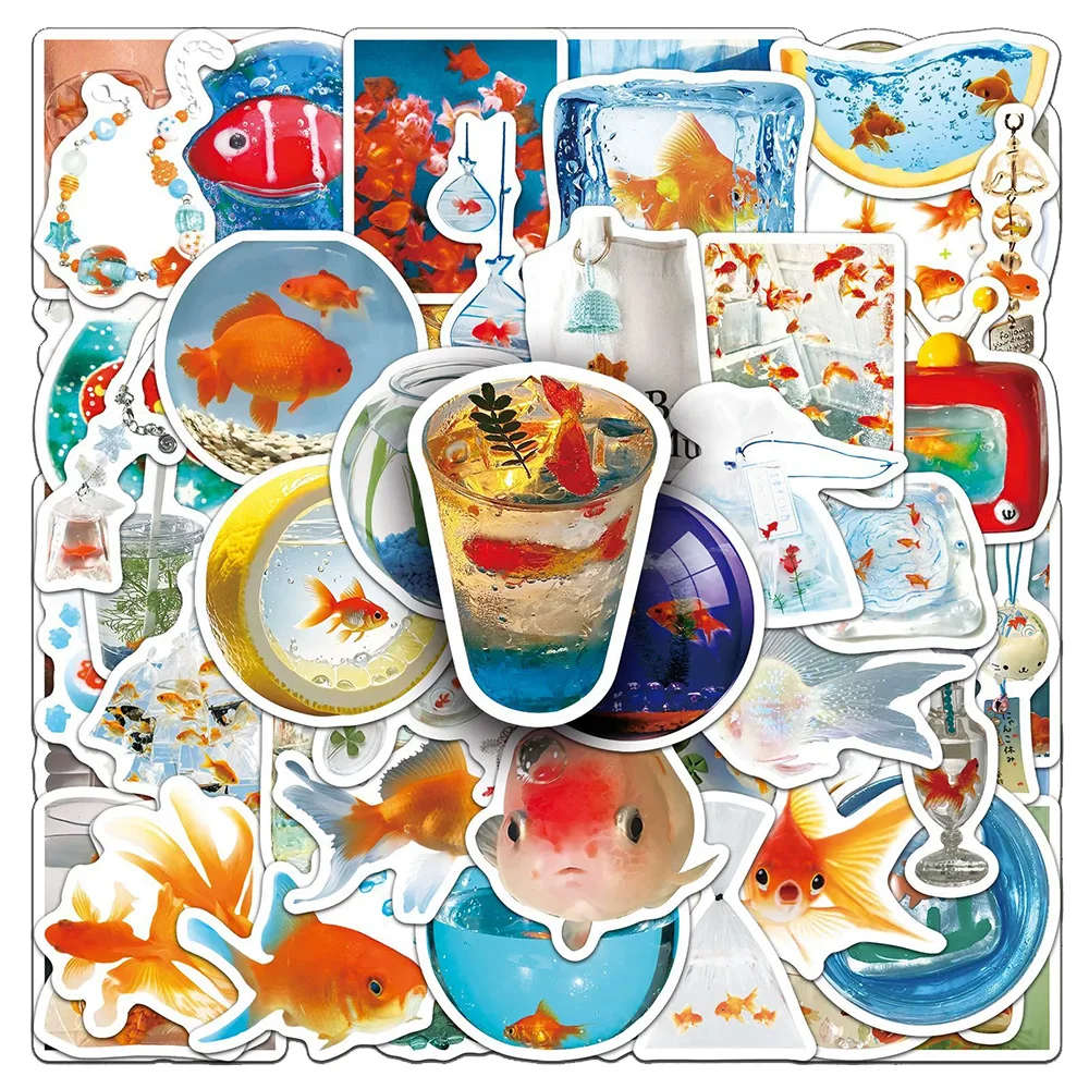 

10/30/50pcs Cute INS Style Goldfish Cartoon Stickers Creative Graffiti Decals DIY Water Bottle Suitcase Phone Sticker Kids Toy