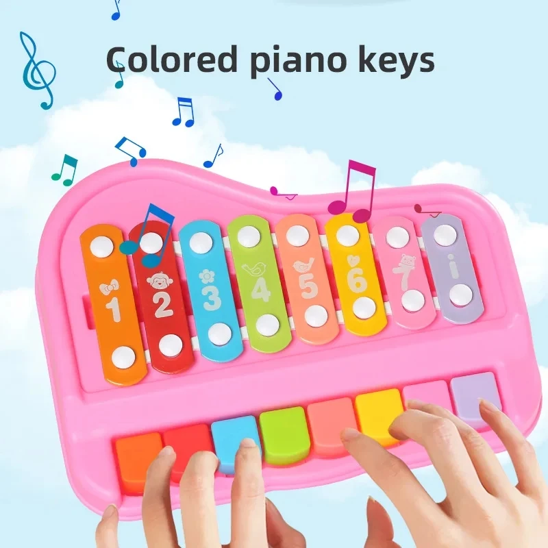 2 em 1 instrumentos musicais brinquedos 8 notas xilofone piano paróquia música jogar jogos educativos brinquedos de viagem para criança